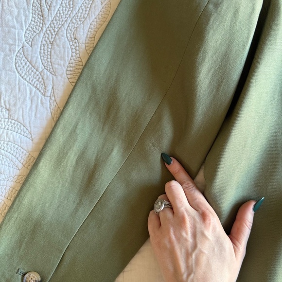 Loft - Petite Relaxed Fluid Blazer - Olive Green - Picture 13 of 13